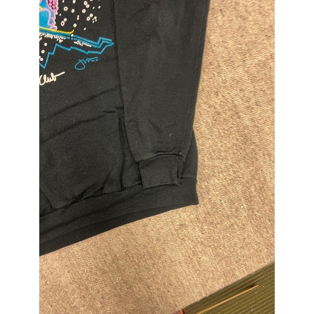 Vintage Coyote Ski Club‎ Sweatshirt Mens Large Black 1980s - Picture 4 of 8